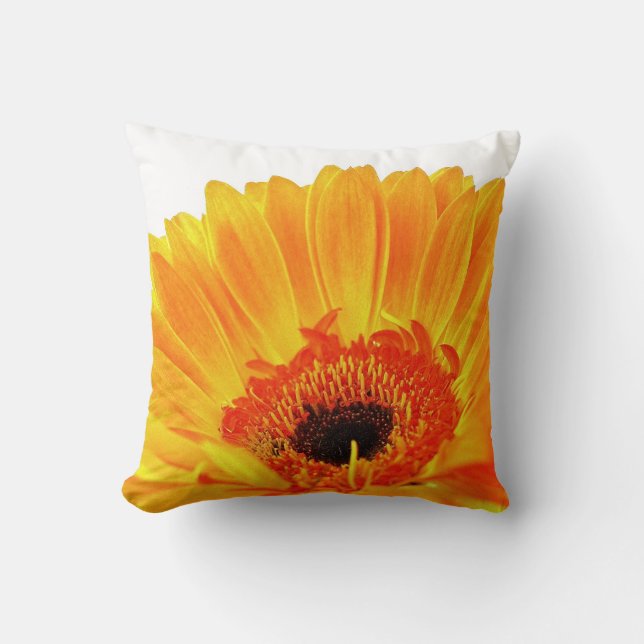 Leuchtorangegerbera-Kissen Kissen (Vorderseite)
