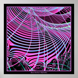 Leuchtstoff Neonnetz-Fraktal Poster