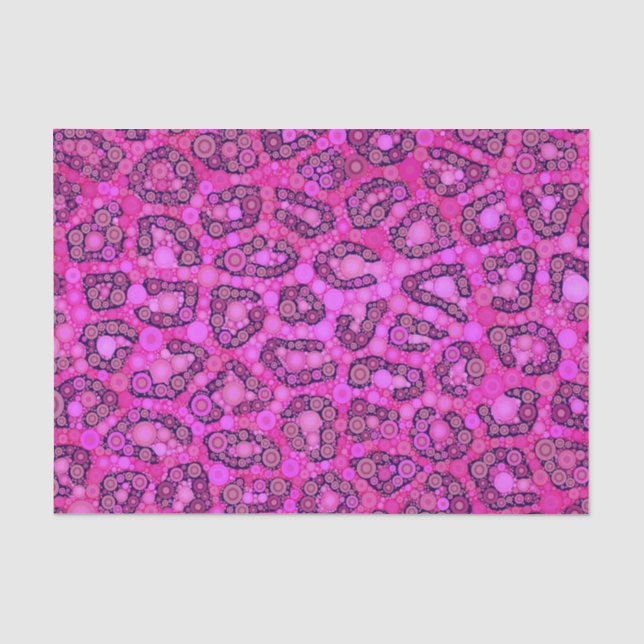 Leuchtstoff rosa Gepard-Muster Seidenpapier (Vorderseite)