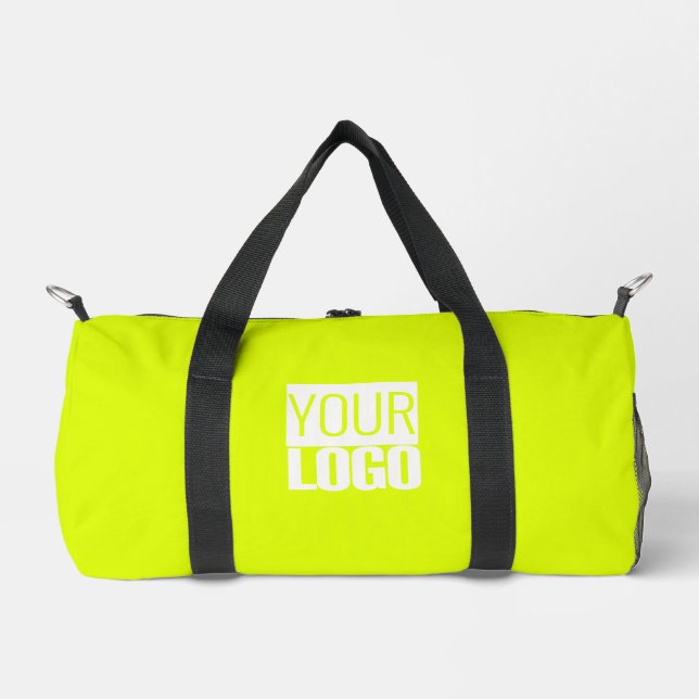 Leuchtstoffgelb - Fügen Sie Ihr Logo hinzu Duffle Bag (Vorderseite)