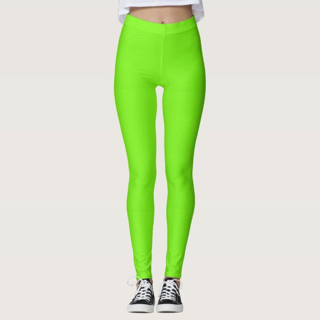 Leuchtstofflampen-Lime-Grüne Leggings (Vorderseite)
