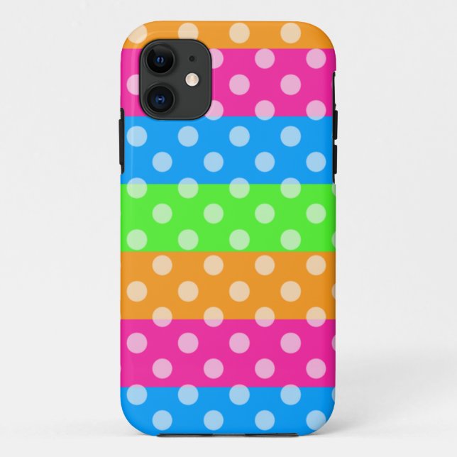 Leuchtstoffregenbogen mit Tupfen Case-Mate iPhone Hülle (Rückseite)