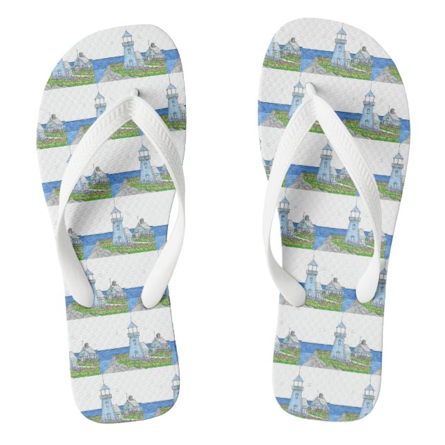 Leuchtturm10; Flip Flops für Erwachsene (Fußbett)