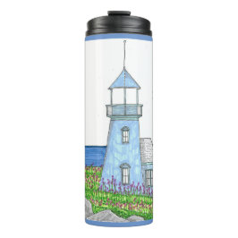 Leuchtturm 10; Thermal Tumbler; grau blau Thermosbecher