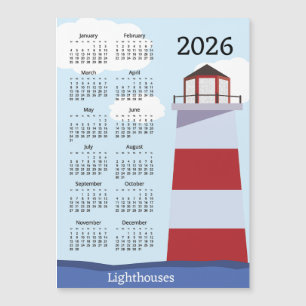 Leuchtturm 2026 Kalender Magnetkarte