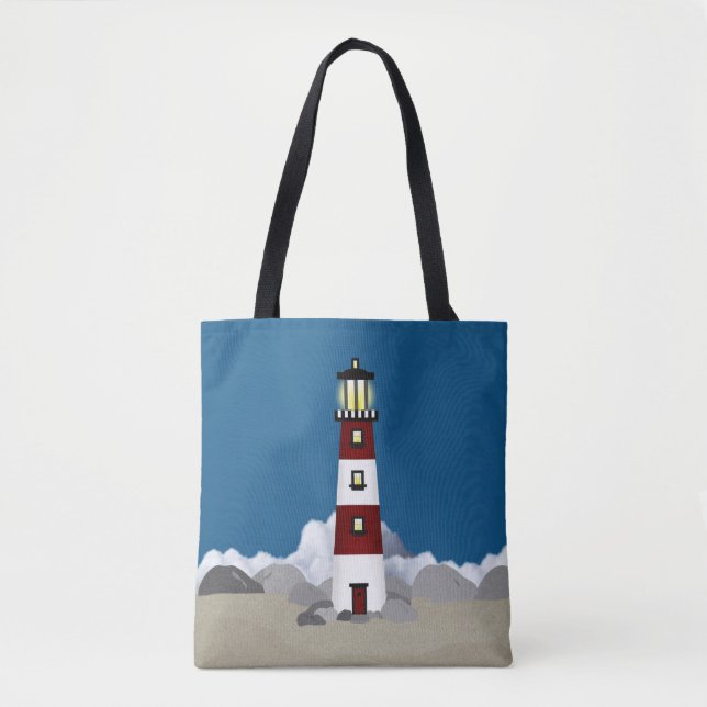 Leuchtturm Allover Tote Bag Tasche (Vorderseite)