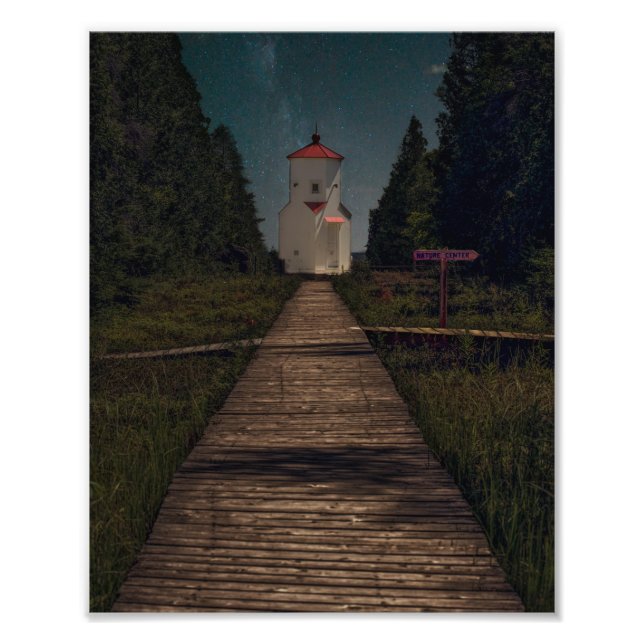 Leuchtturm am Night Door Landkreis, WI Fotodruck (Vorne)