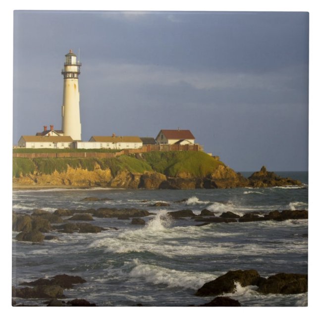 Leuchtturm am Pigeon Point Staat Beach in San 2 Fliese (Vorderseite)