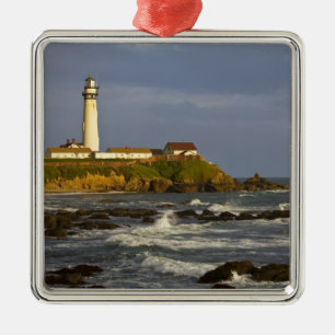 Leuchtturm am Pigeon Point State Beach in San 2 Silbernes Ornament