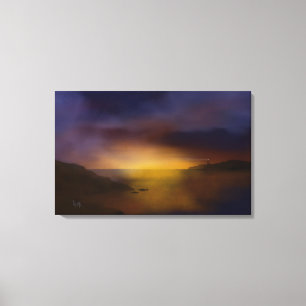 Leuchtturm am Sonnenuntergang Leinwanddruck