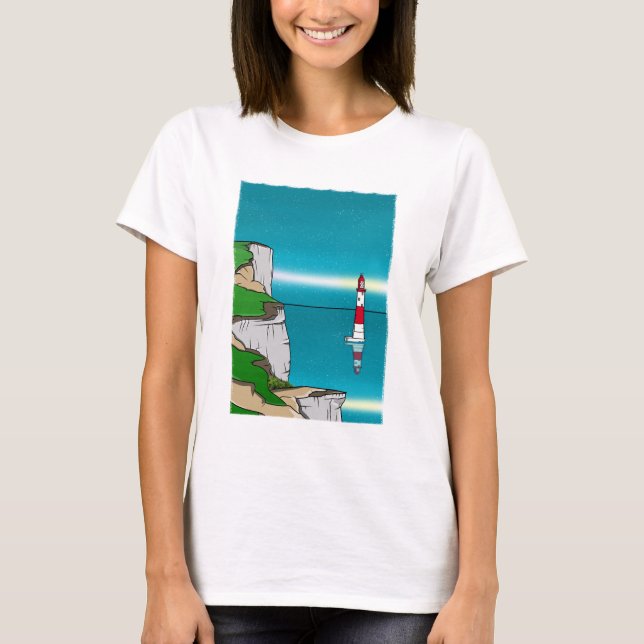 Leuchtturm am Strand Shirt amazon (Vorderseite)