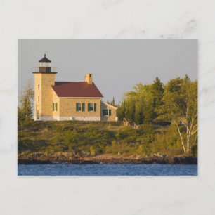 Leuchtturm am Superior-See in der Nähe des Copper- Postkarte