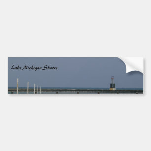 Leuchtturm an den Ufern des Michigansees Autoaufkleber