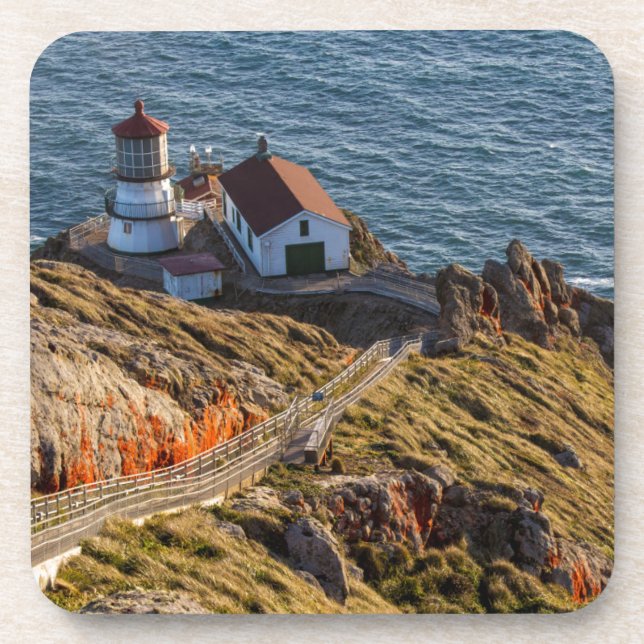 Leuchtturm an Point Reyes National Seore Untersetzer (Vorderseite)