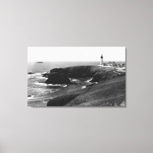 Leuchtturm-Ansicht Newports, Oregon Yaquina Leinwanddruck