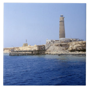 Leuchtturm auf den Bruderinseln, Rotes Meer, Ägyp Fliese