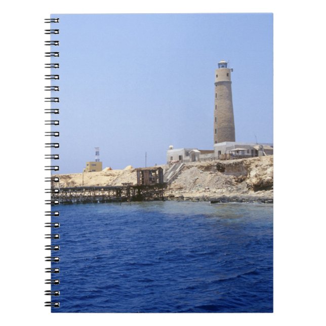 Leuchtturm auf den Bruderinseln, Rotes Meer, Ägypt Notizblock (Vorderseite)