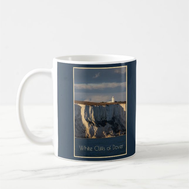 Leuchtturm auf den weißen Klippen von Dover, Engla Kaffeetasse (Links)