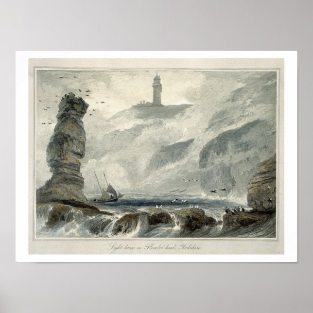 Leuchtturm auf Flamborough Head, aus Band VI Poster (Vorne)