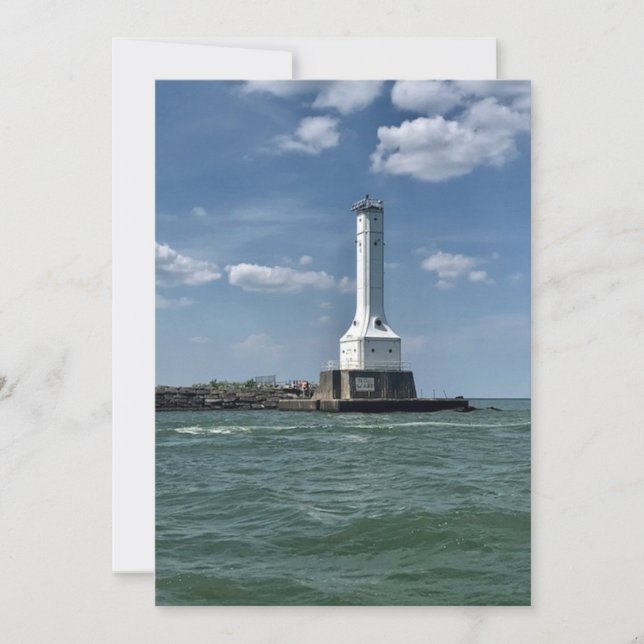 Leuchtturm auf Huron, Ohio Fotografie  Dankeskarte (Vorderseite)