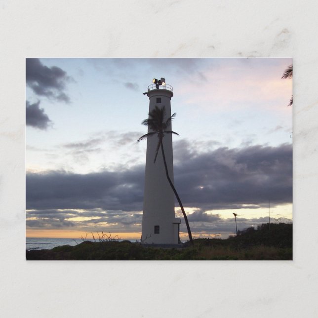 Leuchtturm auf Oahu Point Postkarte (Vorderseite)
