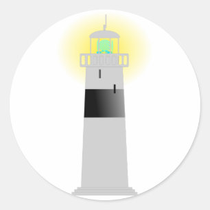 Leuchtturm-Aufkleber Runder Aufkleber