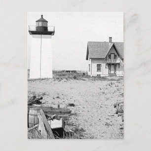 Leuchtturm aus Holz Postkarte