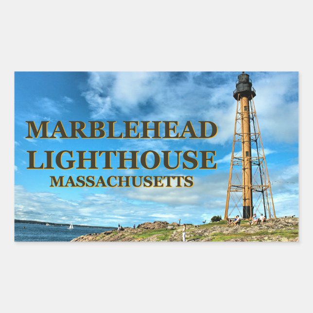 Leuchtturm aus Marmor, Massachusetts Stickers (Vorderseite)