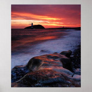 Leuchtturm bei Dawn Poster von cARTerART