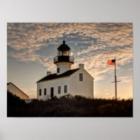 Leuchtturm bei Sonnenuntergang, Kalifornien