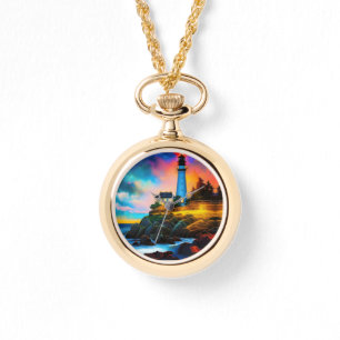 Leuchtturm bei Sunset Armbanduhr