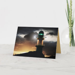 Leuchtturm bei Sunset Nautical Custom Greeting Car Karte