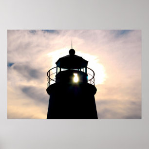 Leuchtturm bei Sunset Poster