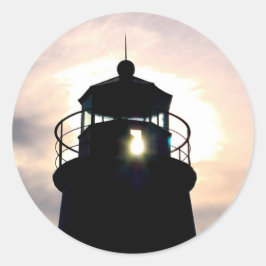 Leuchtturm bei Sunset Runder Aufkleber