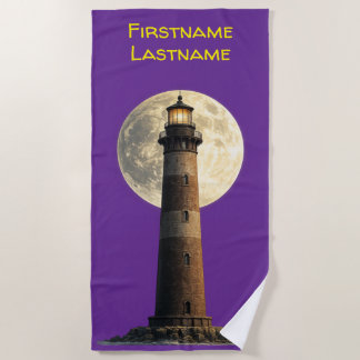 Leuchtturm bei Vollmond Strandtuch