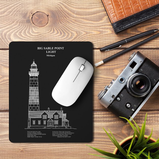 Leuchtturm Big Sable Point - Michigan – PD Mousepad (Big Sable Point Lighthouse - Michigan – PD. Mouse Pad)