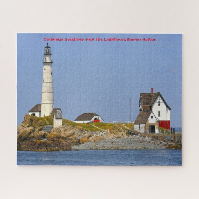 Leuchtturm Boston Hafen. Jigsaw Puzzle (Horizontal)