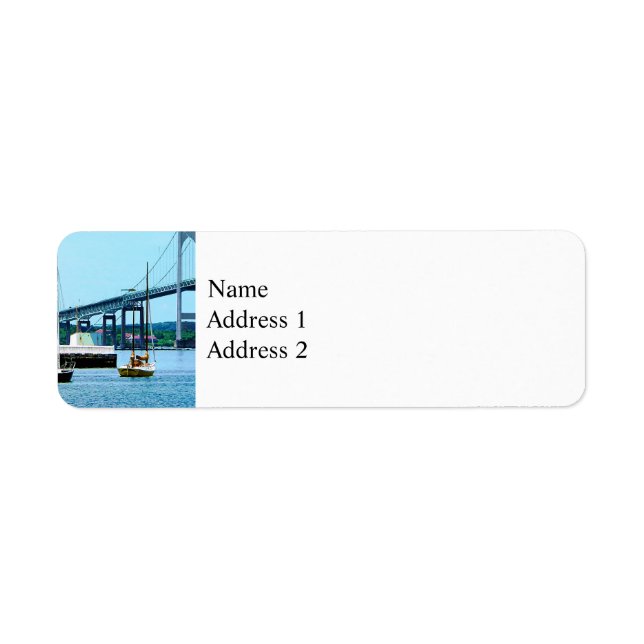 Leuchtturm, Brücke und Boote, Newport, RI (Vorne)