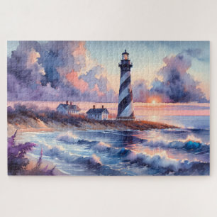 Leuchtturm Cape Hatteras bei Sonnenuntergang Küste