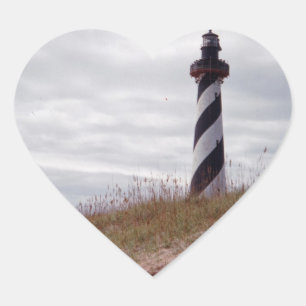 Leuchtturm Cape Hatteras Herz-Aufkleber