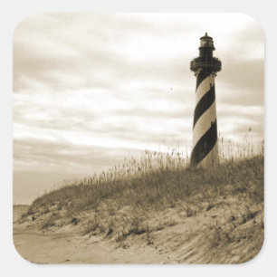 Leuchtturm Cape Hatteras Quadratischer Aufkleber