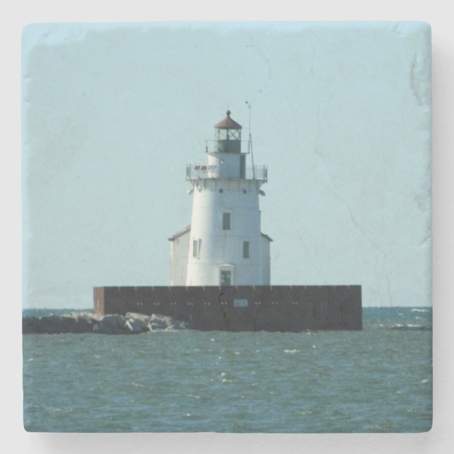 Leuchtturm (Cleveland, Ohio) Stone Drink Untersetz Steinuntersetzer (Vorderseite)