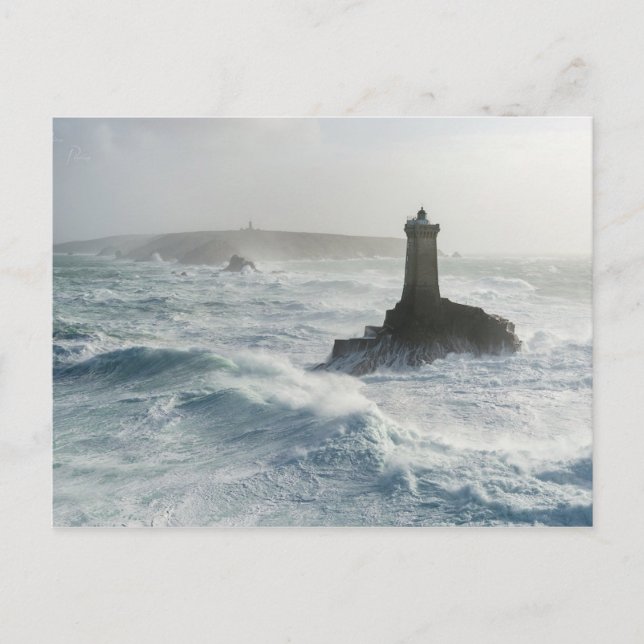 Leuchtturm der alten Finistère France Postkarte (Vorderseite)
