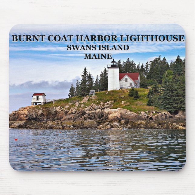 Leuchtturm des Hafens, Maine Mousepad (Vorne)