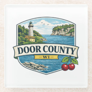 Leuchtturm Door County, WI und Lake Michigan Magne Glasuntersetzer