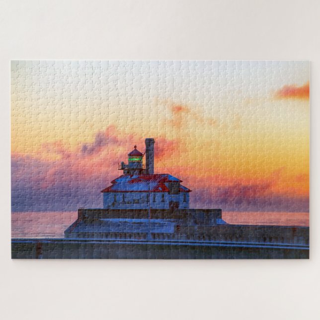 Leuchtturm Duluth Minnesota mit Seerauch (Horizontal)
