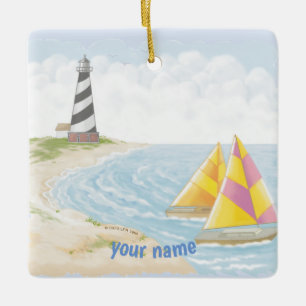 Leuchtturm Eins Keramikornament
