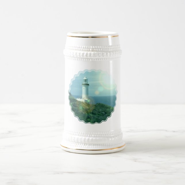 Leuchtturm-Foto-Bier Stein Bierglas (Mittel)