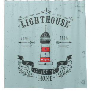 Leuchtturm führen mich Zuhause-Plakat Duschvorhang