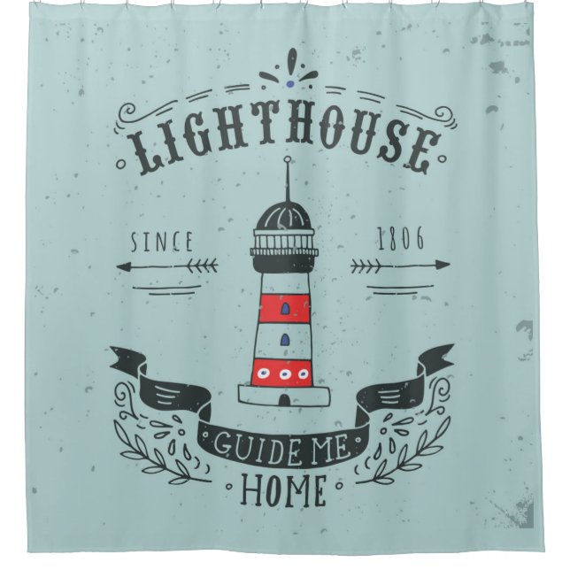Leuchtturm führen mich Zuhause-Plakat Duschvorhang (Vorderseite)